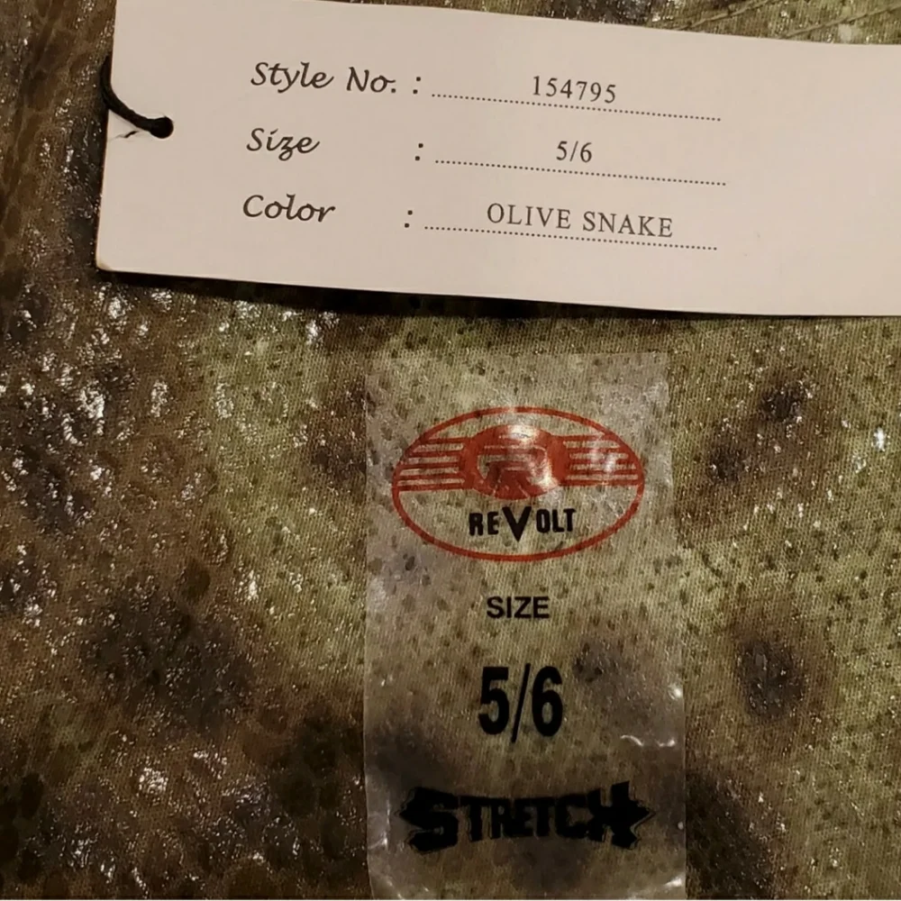 Revolt Jeans Green Snake Skin Bootcut Pants 5/6 - Picture 7 of 7